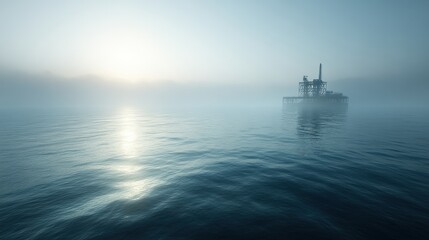 Quiet Offshore Platform Under Bright Skies