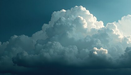 Naklejka premium Dark and foreboding cumulus clouds gather over the horizon in a stormy weather, grey skies, turbulent air