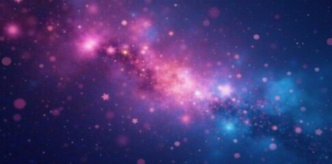 Fototapeta premium Pastel colors of the boke effect on a starry night sky, misty, bokeh