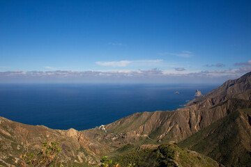 beautiful landscape of the sea against the background of mountains