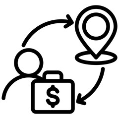 Economic Migration Outline Icon