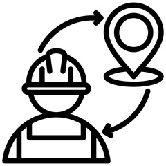 Labor Migration Outline Icon