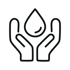 Save water icon. Vector line icon