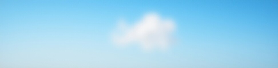 Fototapeta premium A lone cloud breaks through the blue sky on a serene morning, Cloud, Gentle, White