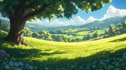 Fototapeta premium serene emerald expanse grass