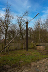 Medieval technologies, a lever for drawing water from a well, a wooden mechanism for farming in the late 19th century, “crane” a mechanism for raising and lowering a bucket into a well to draw water.