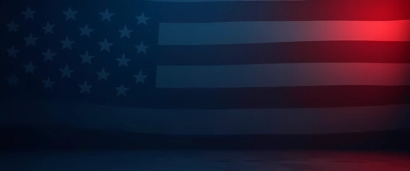 The American flag's red and white stripes contrast sharply with a dark blue background, enhancing its visual appeal, generative ai