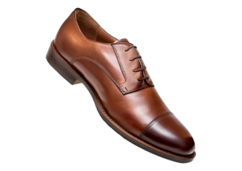 brown leather shoes isolated on transparent background