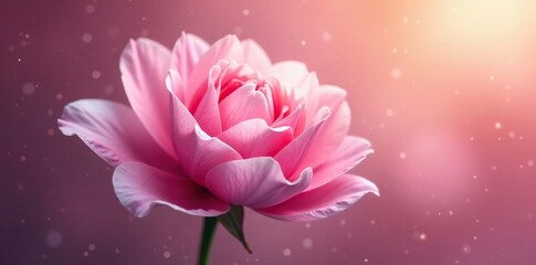Delicate petals unfolding in a soft pink glow, gentle, floral