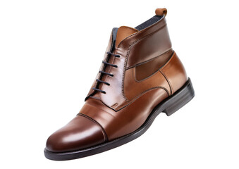 brown leather shoes isolated on transparent background