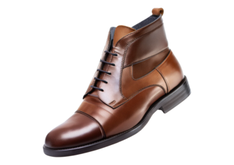 brown leather shoes isolated on transparent background