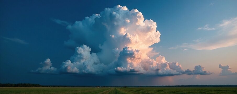 Towering thunderheads gather on a stormy horizon, Weather, Landscape, Thunderhead