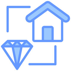Obraz premium Real Estate Blue Icon
