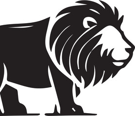 black and cartoon lion