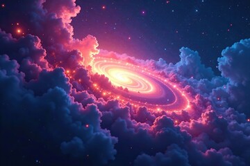 Swirling clouds of gas in the Milky Way galaxy, space, cosmic