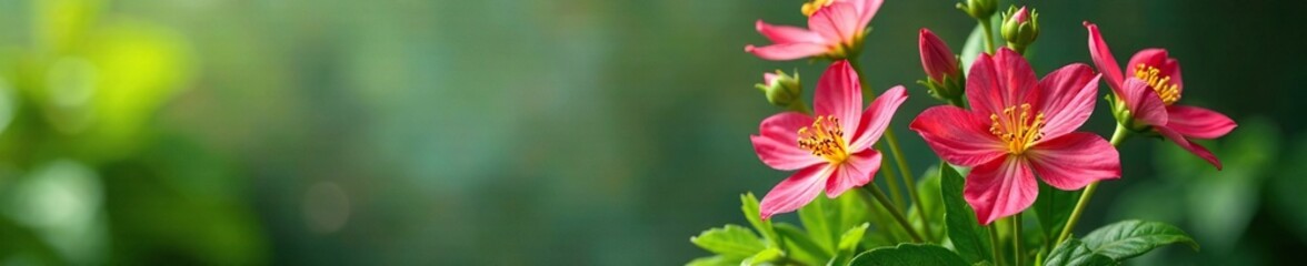 Fototapeta premium Bunch of Parnassia palustris flowers in a vase, greenery, leaves