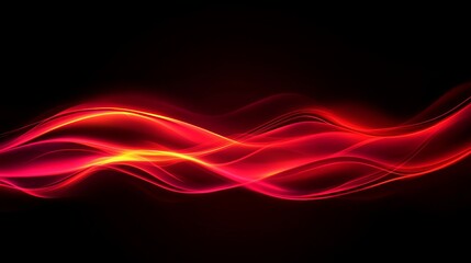 Neon glowing waves of energy on a dark background, vibrant and futuristic, dynamic flow, high detail, clean and striking design