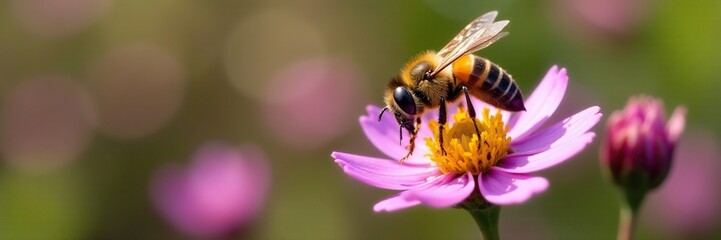 European hornet landing on frost aster flower, eastern neck national wildlife refuge, hornets