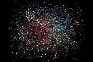 Abstract design interconnected lines and dots symbolizing the digital communication a connected world.