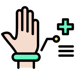 Wearable Device Outline Color Icon