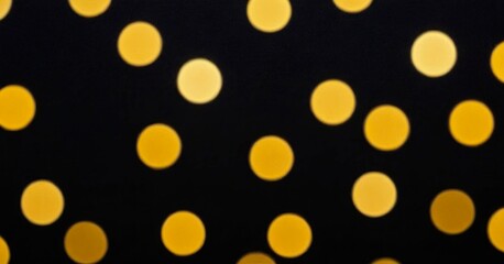 Golden christmas lights on black background Golden bokeh Blurry lights Celebration Abstract golden glitter background Wallpaper and banner Generative AI