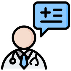 Medical Advice Outline Color Icon