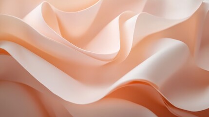 Obraz premium Peach pink folded paper, soft and warm, gentle curves, light and airy composition