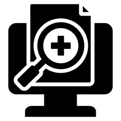 Virtual Diagnosis Glyph Icon