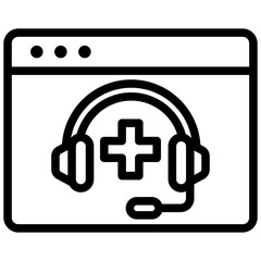 Obraz premium Telehealth Outline Icon