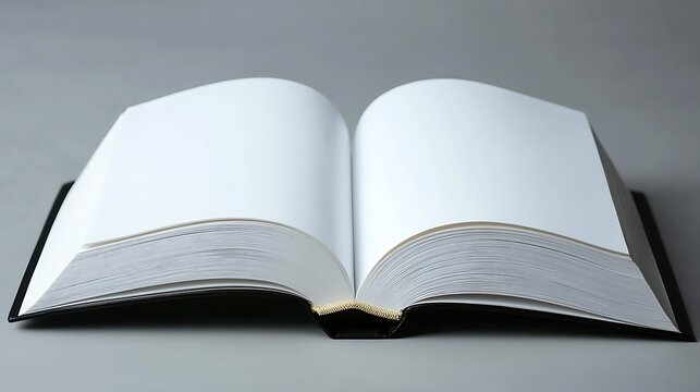 Blank white book placed on a neutral surface, ideal for customization or educational materials