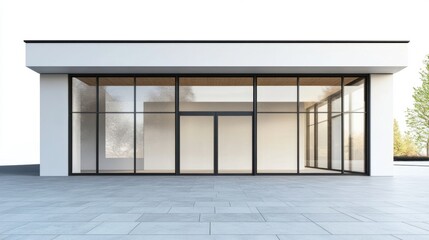 Modern Minimalist Shop Facade with Large Glass Windows