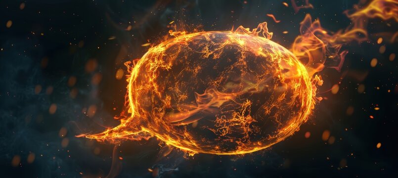 Fiery Speech Bubble Illustration for High-Energy Print and Digital Campaigns