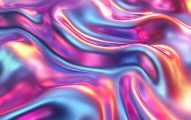 Obraz premium Abstract iridescent liquid flowing, vibrant colors.