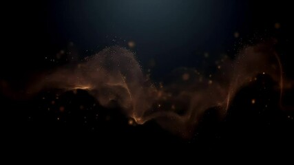 Golden Particle Wave Abstract Background Video