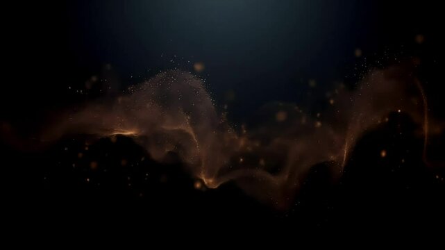 Golden Particle Wave Abstract Background Video