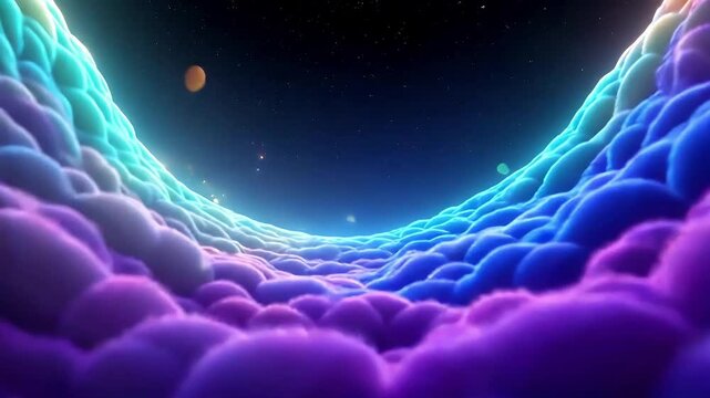 Vibrant Fantasy Landscape Digital Art Colorful Surreal River