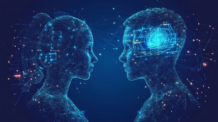 Obraz premium Digital Minds Connecting: Innovation and Collaboration