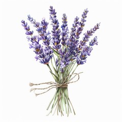 Naklejka premium Branch of lavender violet flowers against white
