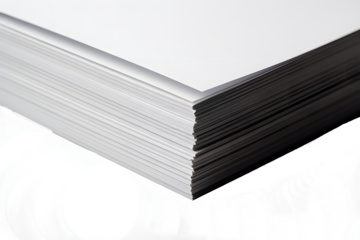 A stack of printing papers isolated on white background PNG used for office or home work
