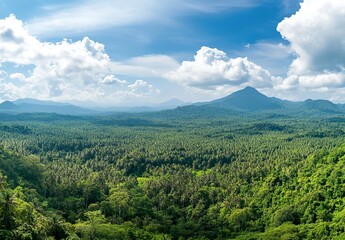 panorama banner background of tropical forest landscape