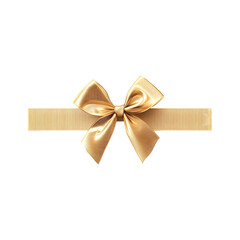 Fototapeta premium Golden Bow on Striped Background Gift Present Celebration Surprise