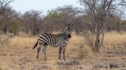 Naklejka premium サバンナ-シマウマ