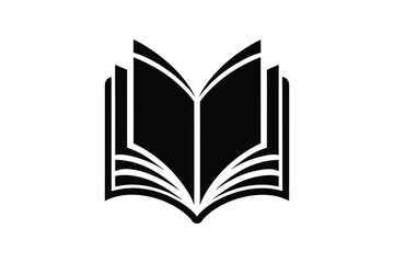 open book silhouette, open book silhouette vector, book illustration isolated  