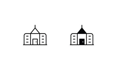 School Building icons set vector stock illustration