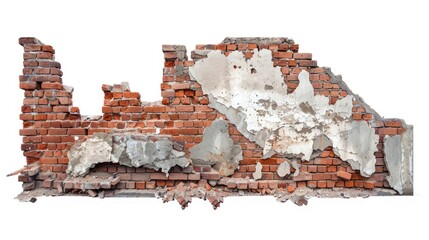 destroyed brick wall