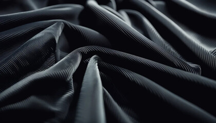Obraz premium Black draped corduroy as a background. 