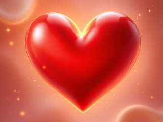 Heart, red, love, shiny, glossy, vibrant, romantic, symbol, emotion, affection, valentine, passion, desire, warmth, glow, radiant, bright, vivid, intense, deep, rich, bold, striking, alluring, captiva