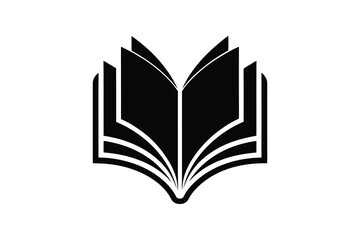 open book silhouette, open book silhouette vector, book illustration isolated  