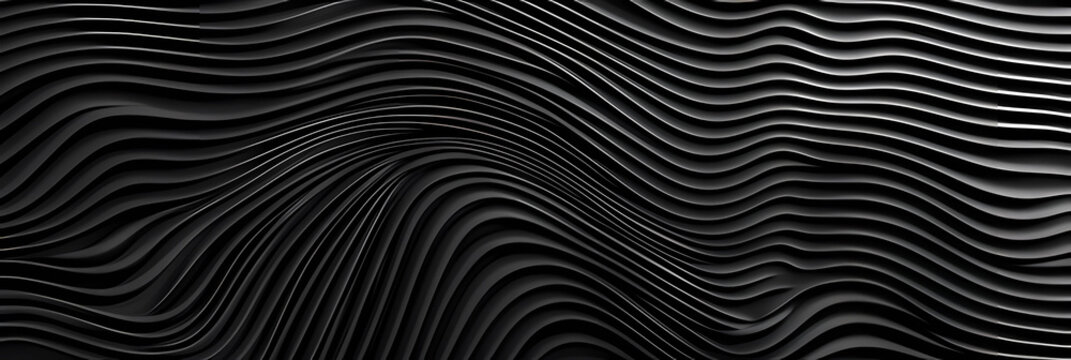 Black textures wallpaper. Abstract background silk, smooth, waves pattern. Modern clean minimal backdrop design.