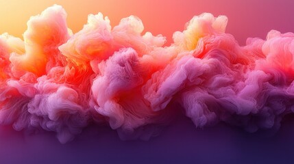 Fototapeta premium Pink, orange smoke swirls sunset backdrop design